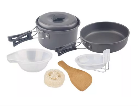 Set de ollas para acampar camping senderismo 2 personas (Pack)