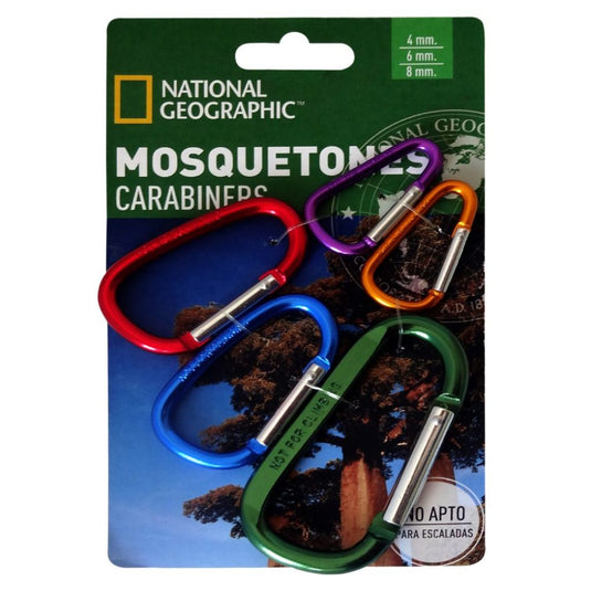 Set Mosquetones Aluminio National Geographic