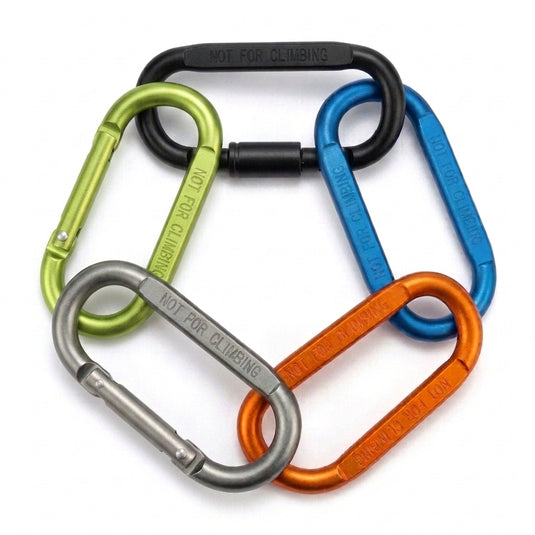 Set 5 Mosquetones para Accesorios de Aluminio Ultraligero para Camping, Senderismo, Viajes