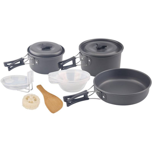 Set de ollas para acampar camping senderismo 3 personas